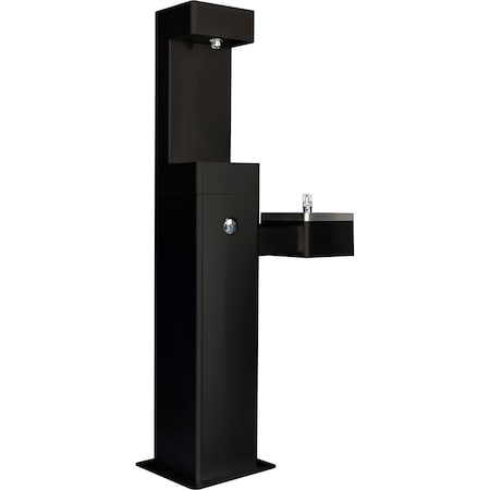 Global Industrial Outdoor Drinking Fountain & Bottle Filling Station w/ Filter, Black 761216BKF
